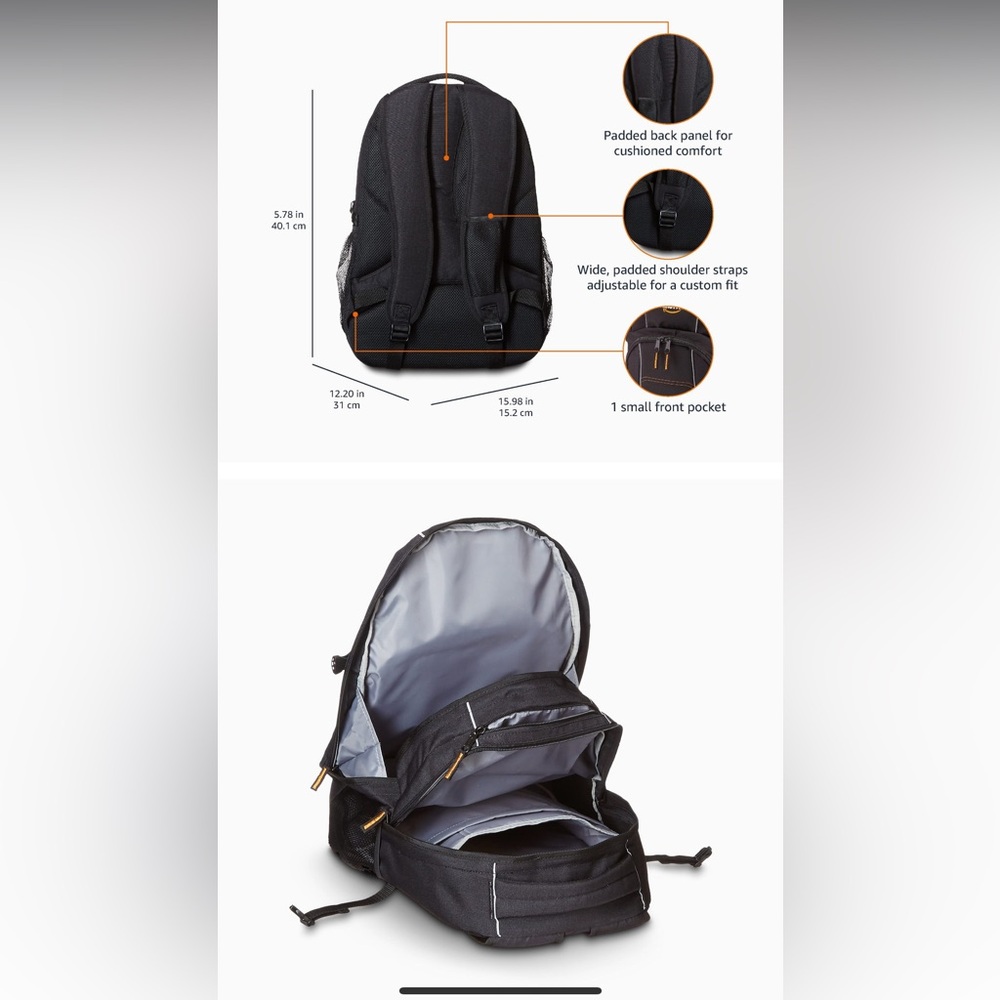 Basic Black‎ Backpack for Men - Picture 7 of 7